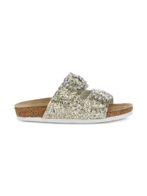 Chaussures Monnalisa Fille Cuir Gris à Diamants - Taille 36 - Occasion