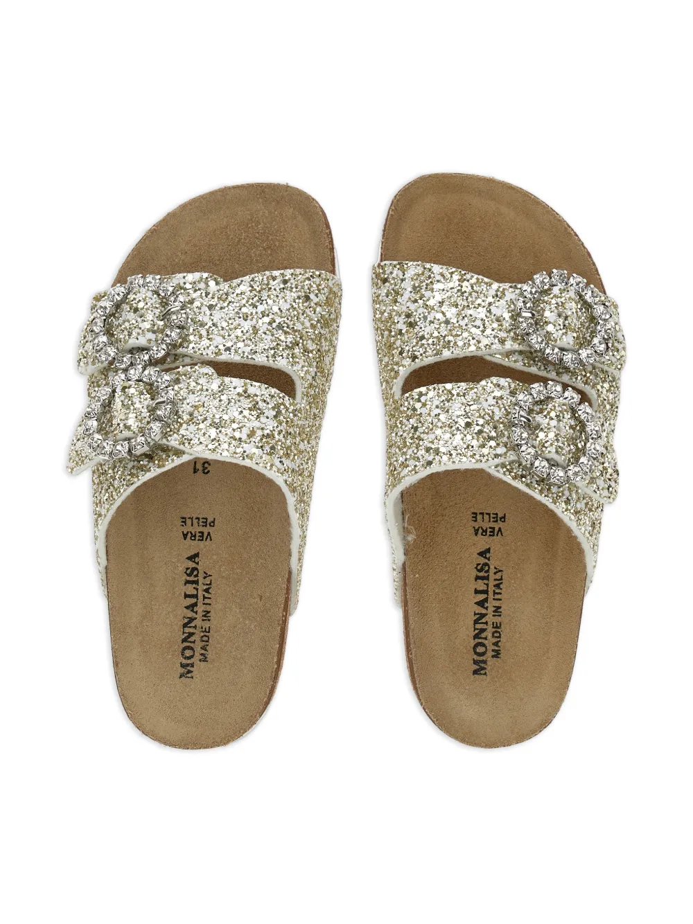 Monnalisa Glitter sandalen Goud