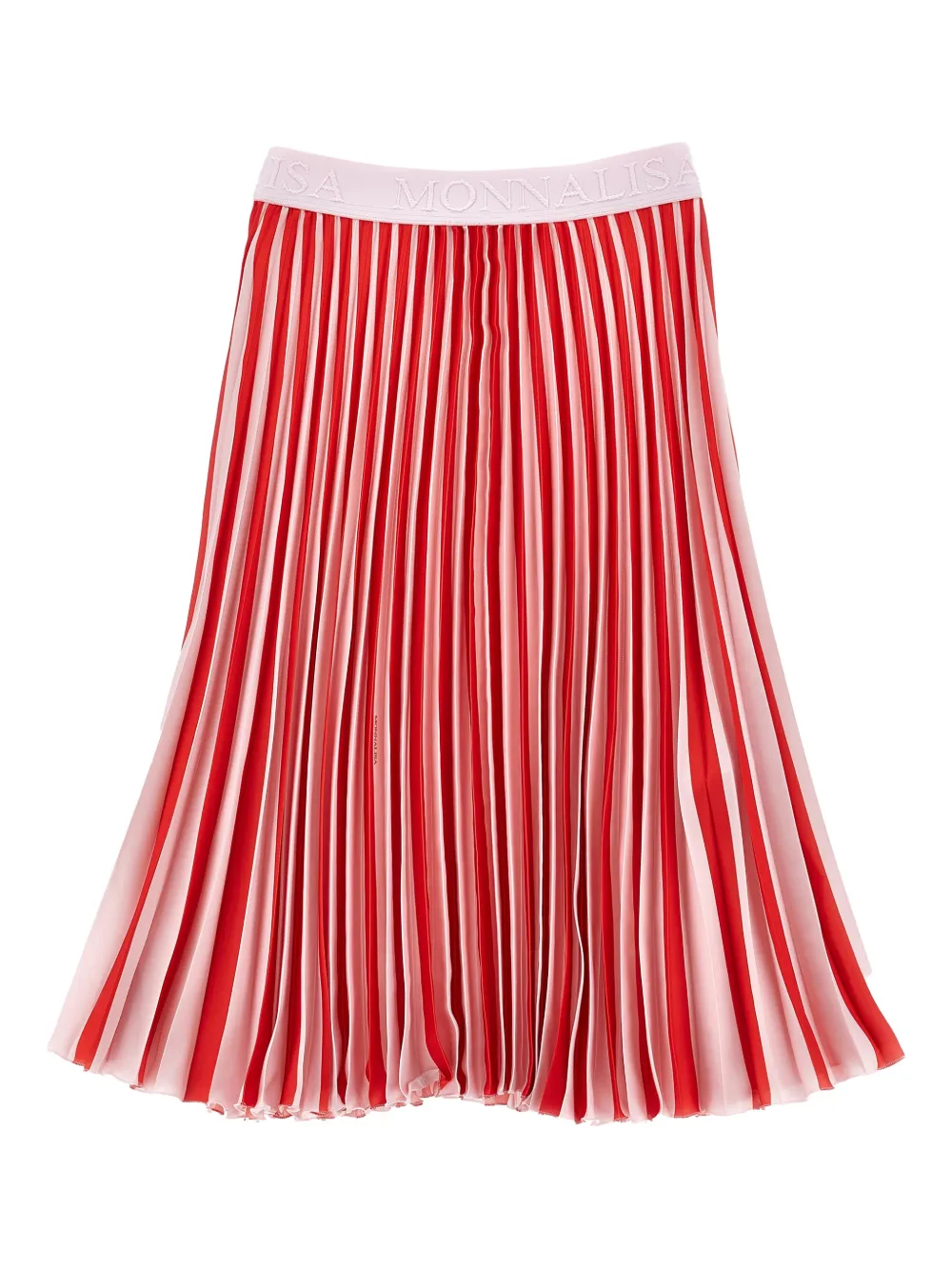 Monnalisa Gonna plissettata con ricamo logo - Rosso