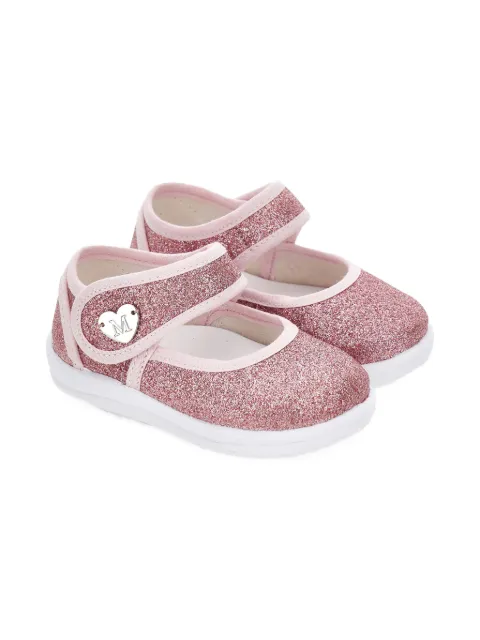 Monnalisa flats con motivo de corazón y glitter