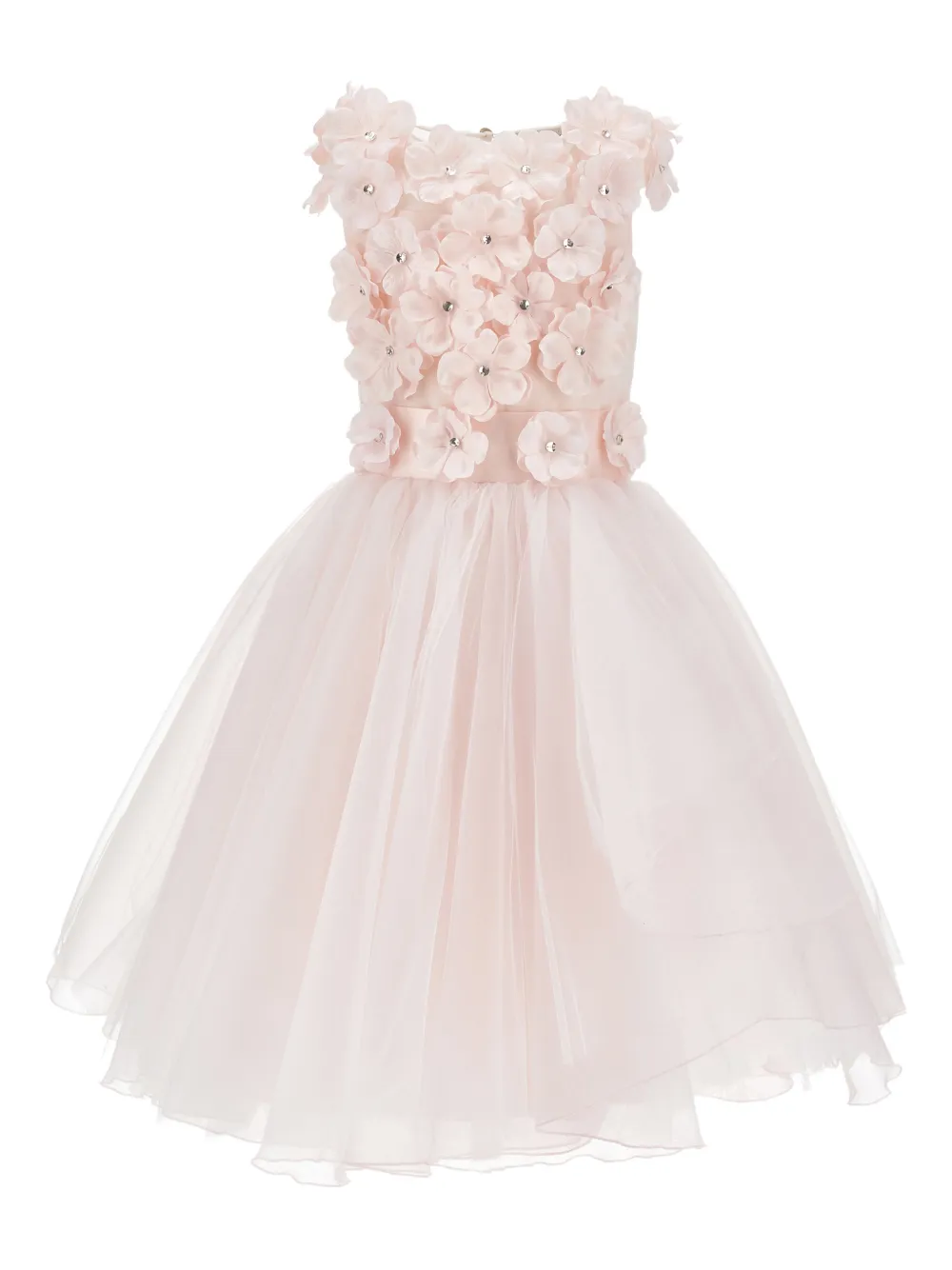 Monnalisa Abito con applicazione fiori - Rosa