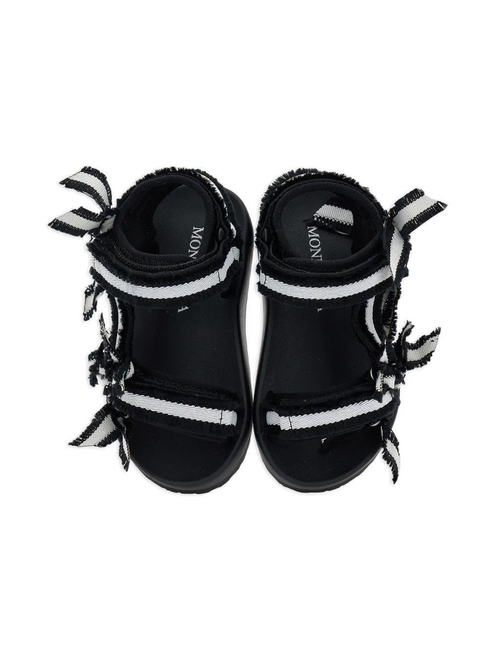 Monnalisa Ribbon gestreepte sandalen Zwart