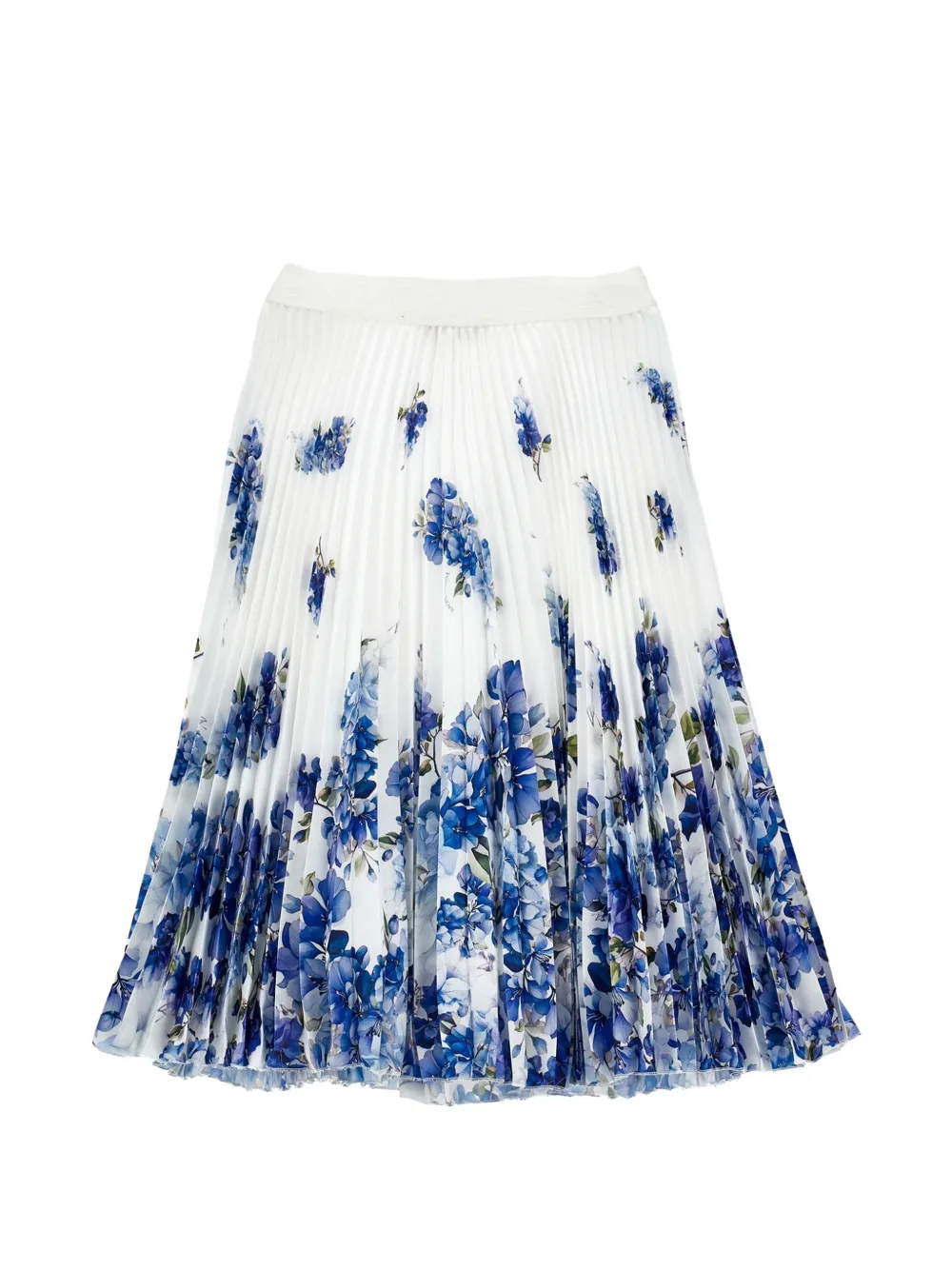 Floral-Pattern Pleated Skirt