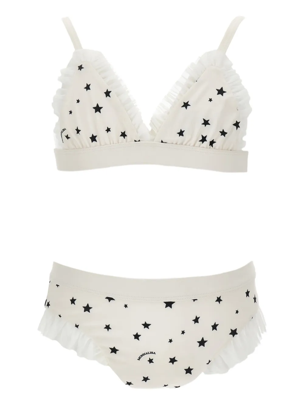 Monnalisa Costume da bagno con stampa stelle e arricciature - Toni neutri