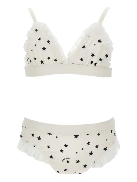 Monnalisa traje de baño con estrellas estampadas y volantes