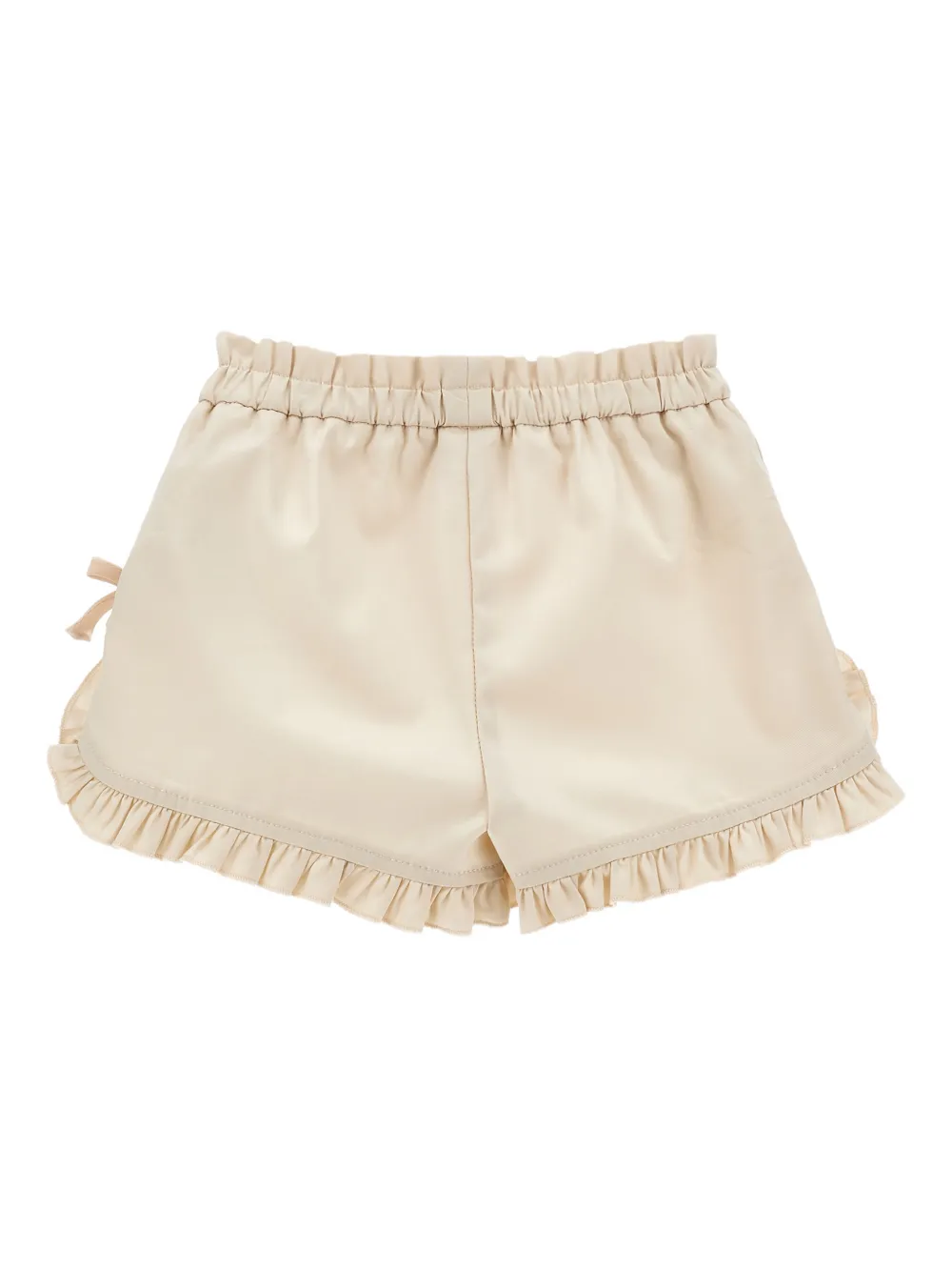  Monnalisa Ruffled-trim Bow-detail Shorts - Neutrals 