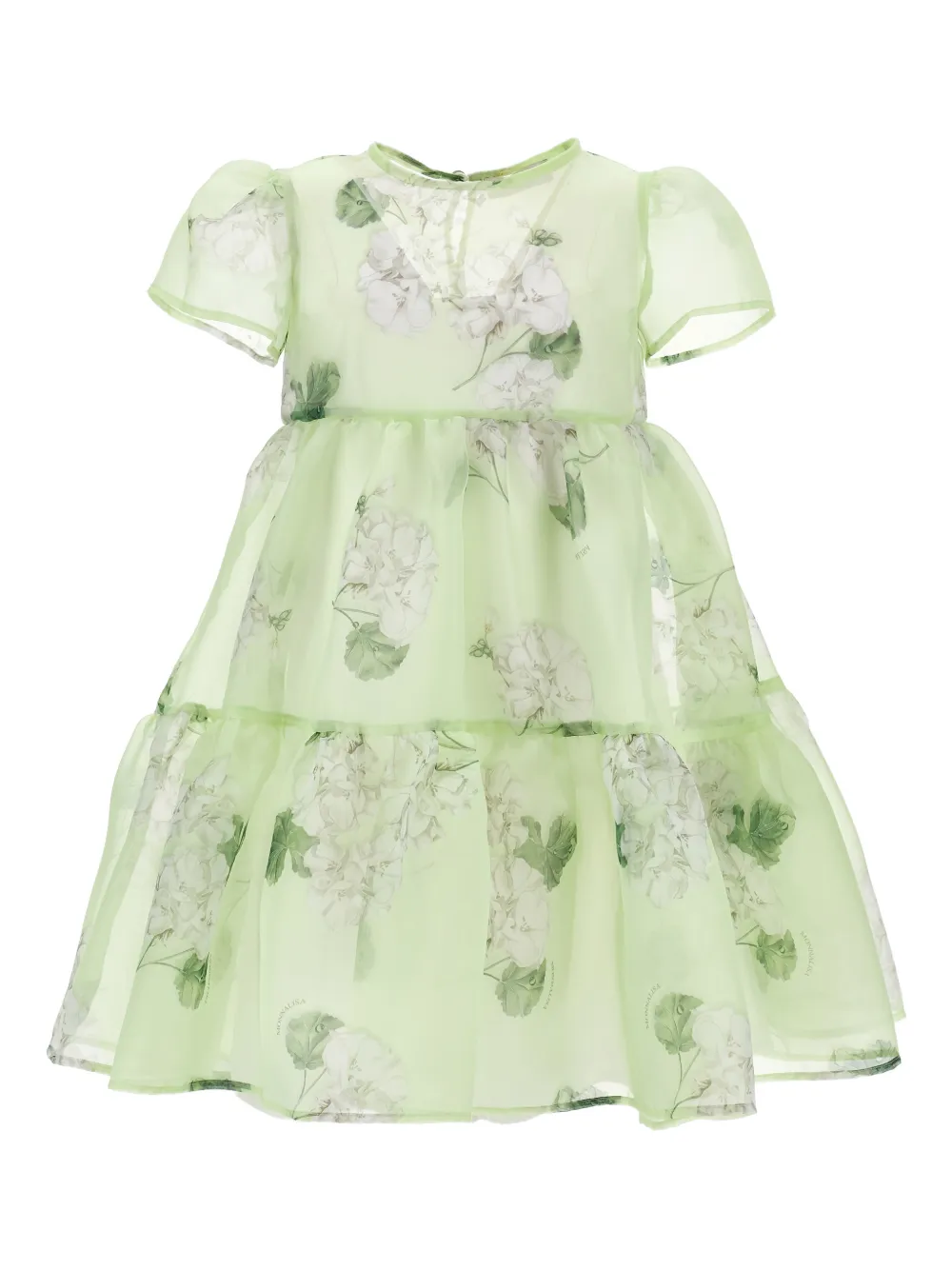 Monnalisa tiered floral-print dress - Green