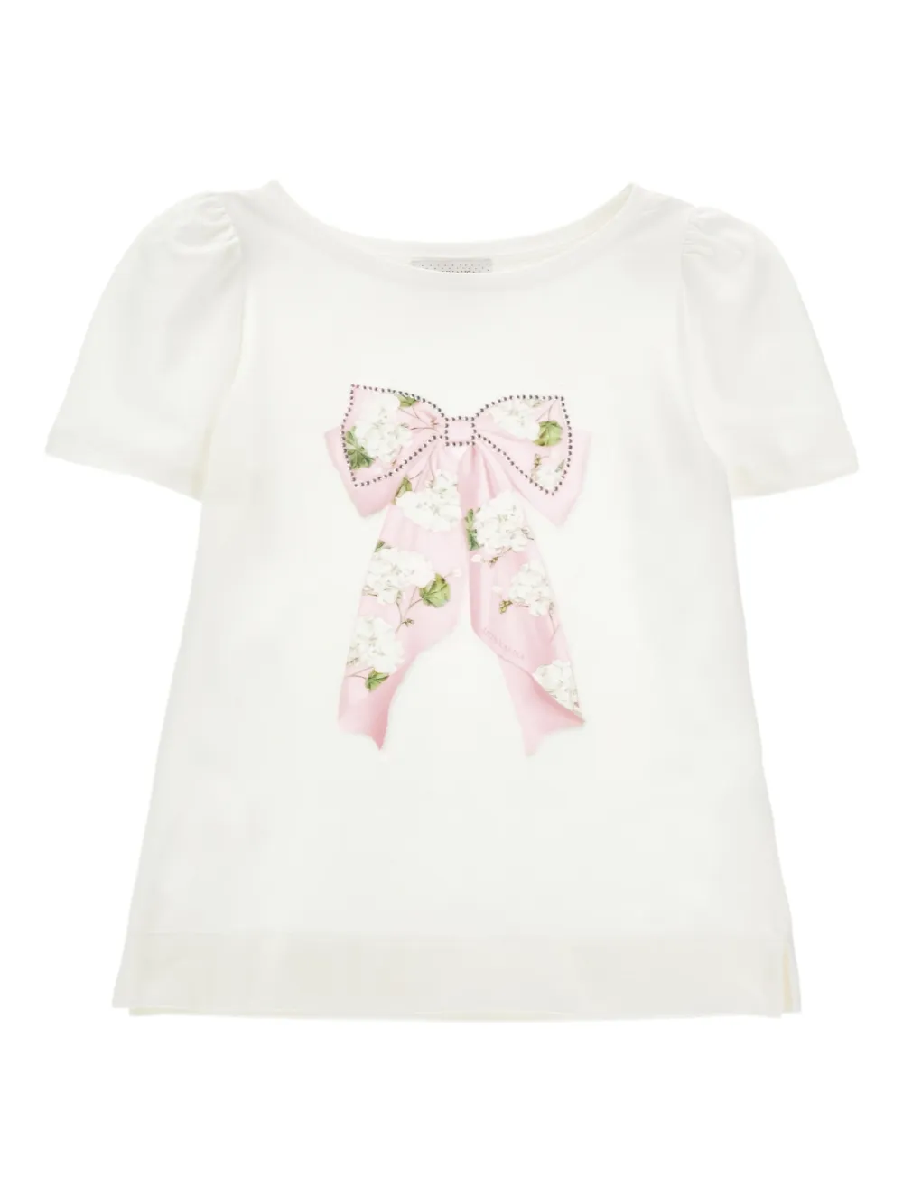 Monnalisa T-shirt a fiori - Bianco