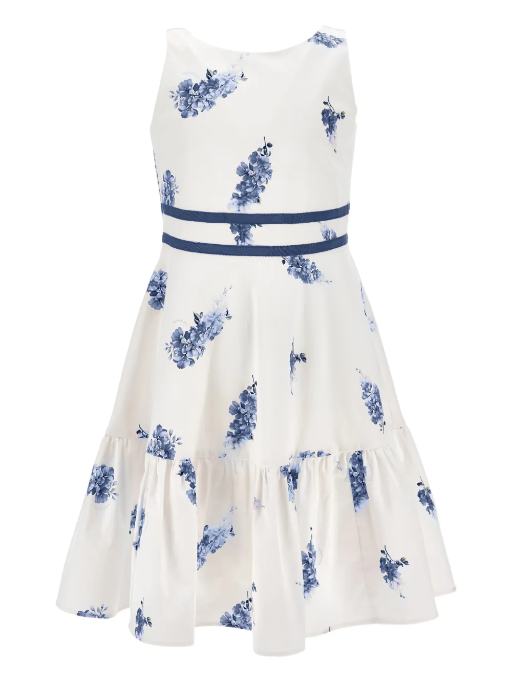 Monnalisa Abito a fiori con ruches - Bianco