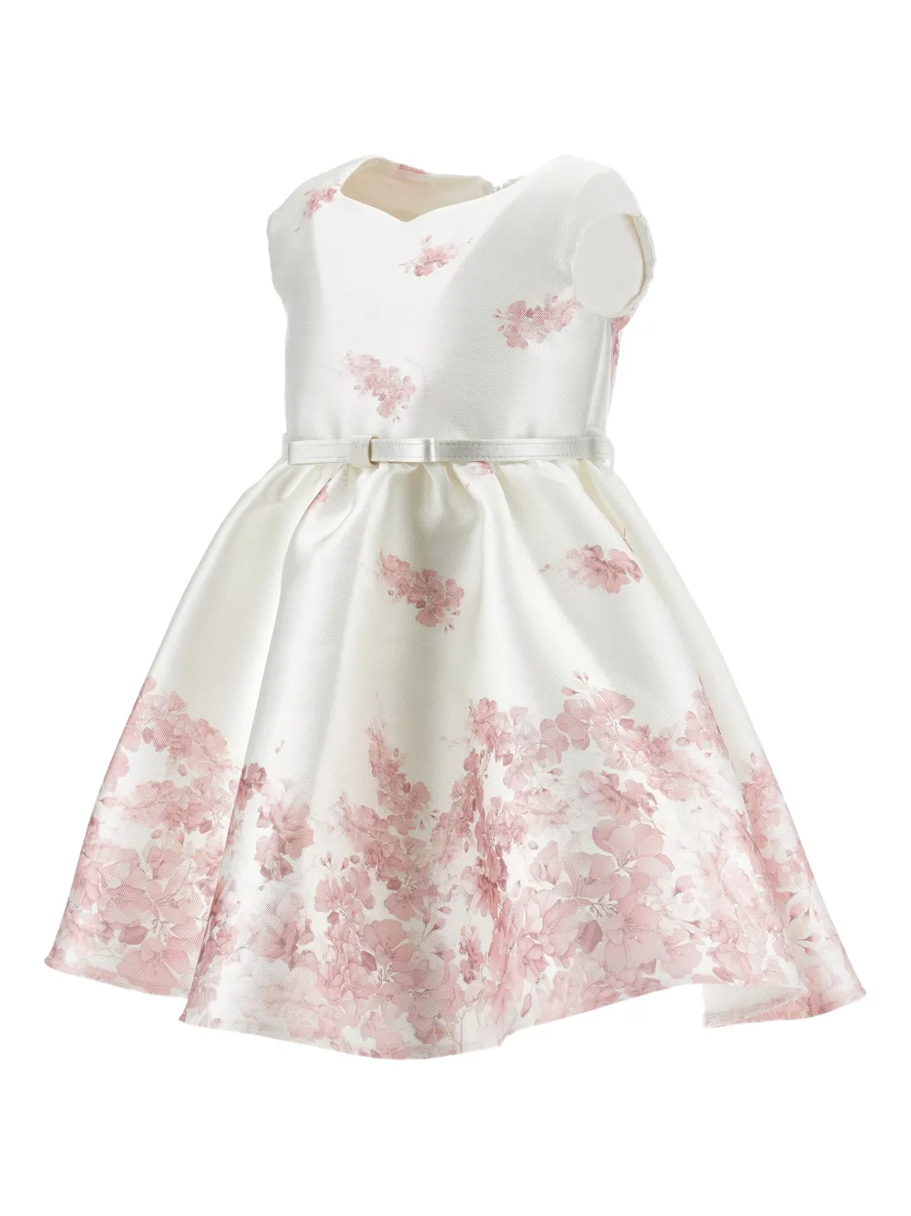  Monnalisa Floral Belt Dress - Neutrals 