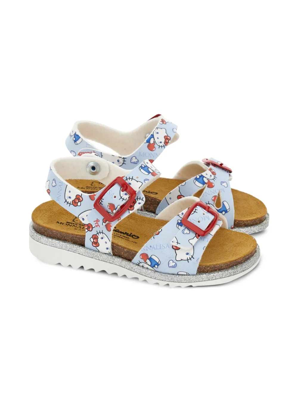 Monnalisa x Hello Kitty patterned buckle sandals | Blue | Image 1