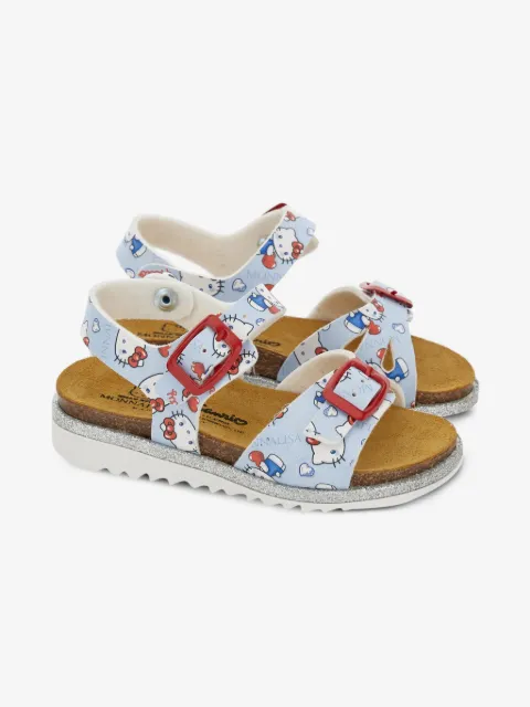 Monnalisa x Hello Kitty patterned buckle sandals