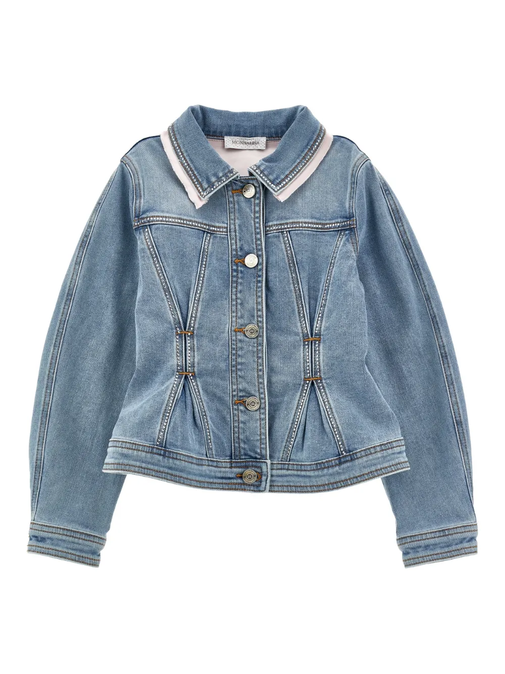 Monnalisa Giacca denim con cristalli - Blu