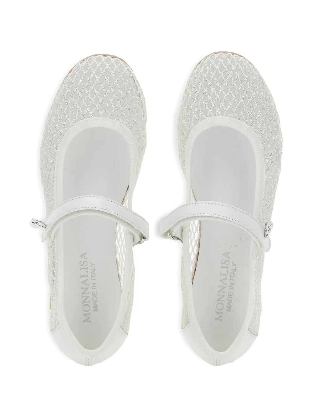 Monnalisa Ballerina's met klittenband Wit