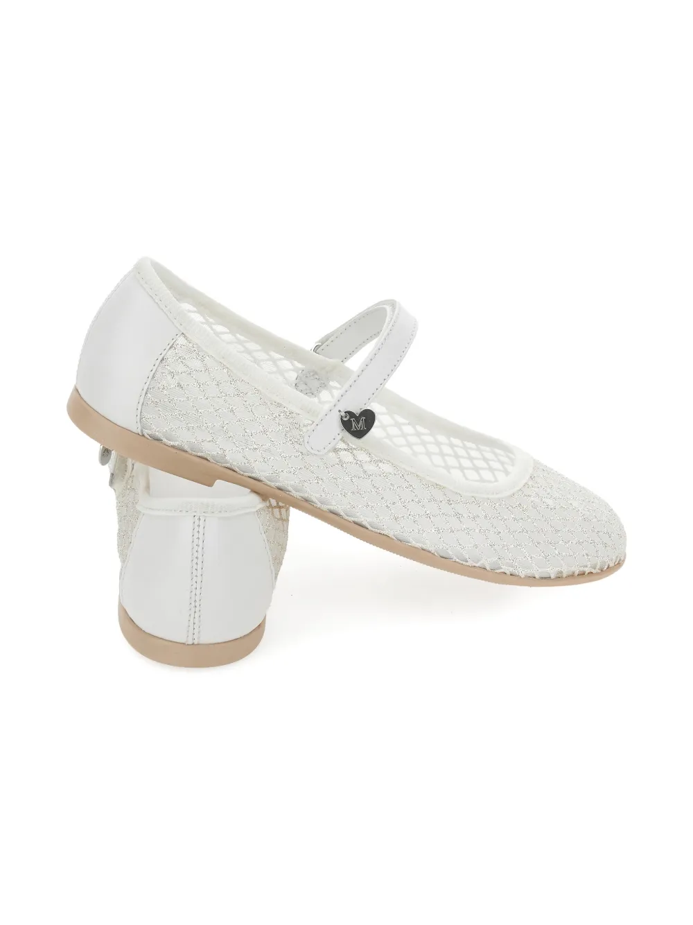 Monnalisa Ballerina's met klittenband Wit