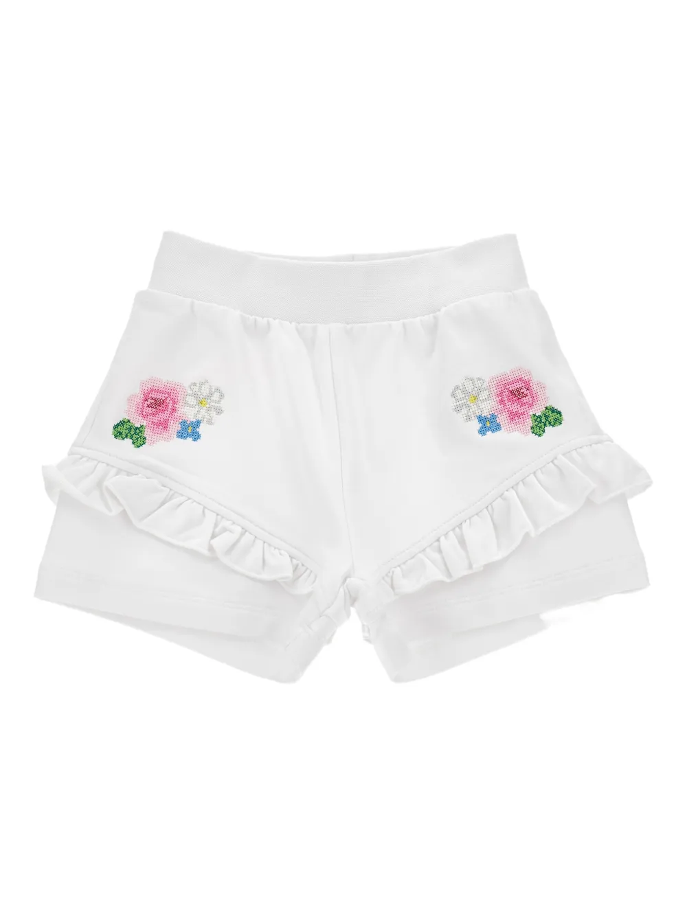 Monnalisa logo-embroidered shorts - White