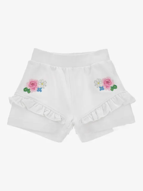 Monnalisa Shorts mit Logo-Stickerei