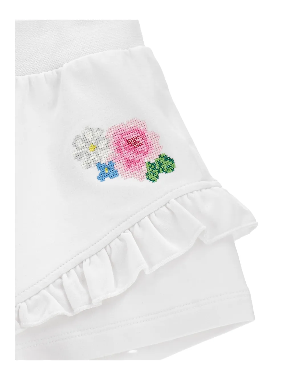 Monnalisa Shorts met geborduurd logo Wit