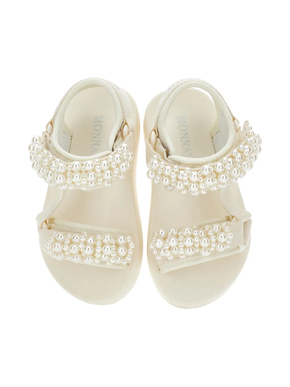 Monnalisa Sandalen met parelbandje Wit