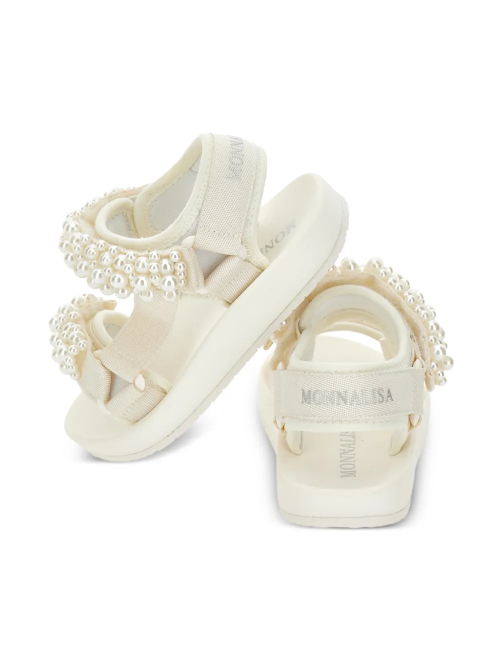 Monnalisa Sandalen met parelbandje Wit