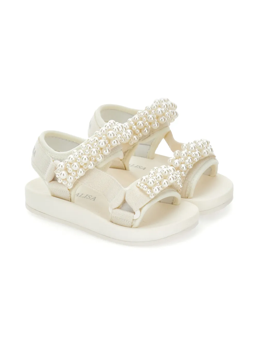 Monnalisa Sandali con perle - Bianco