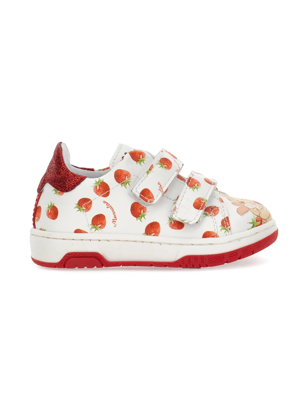 Monnalisa Sneakers met aardbeiprint en glitters - Wit