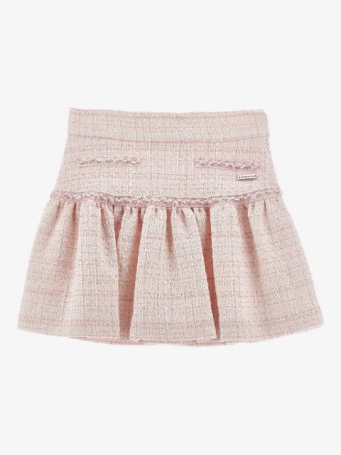 Monnalisa ruffled tweed mini skirt