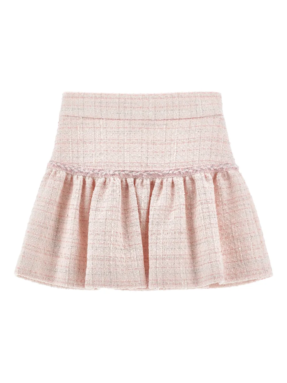 Monnalisa Tweed mini-rok met ruches Roze