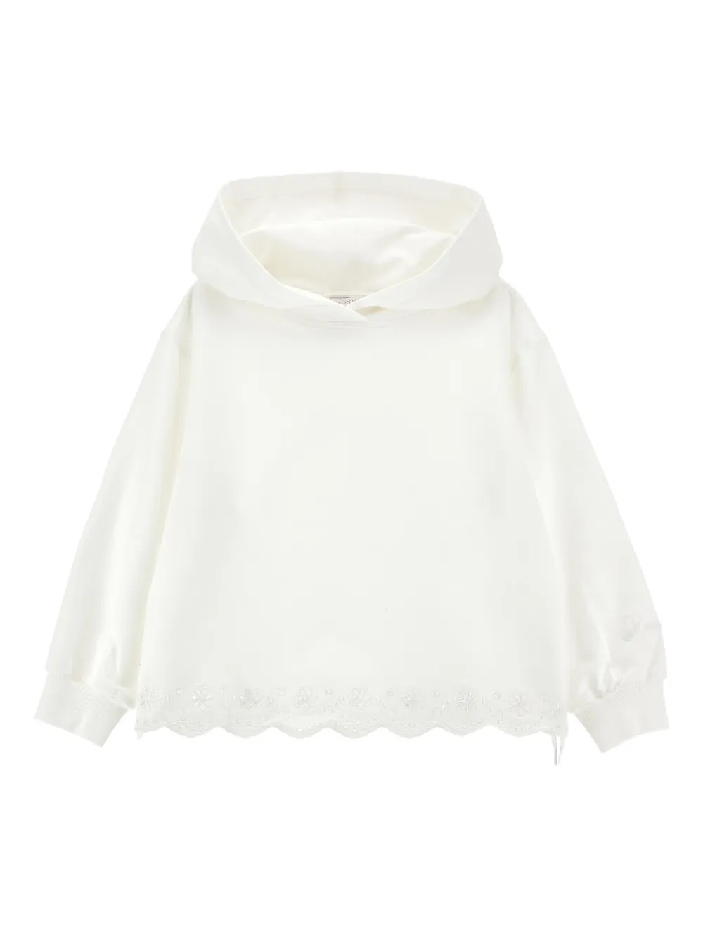 Monnalisa Top con orlo a smerlo - Bianco