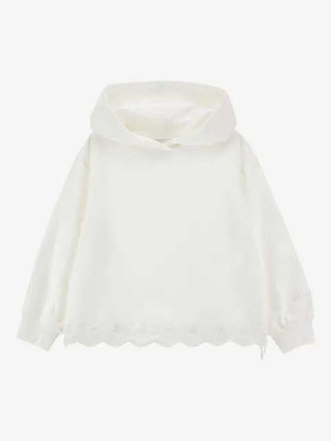 Monnalisa top con capucha y dobladillo festoneado