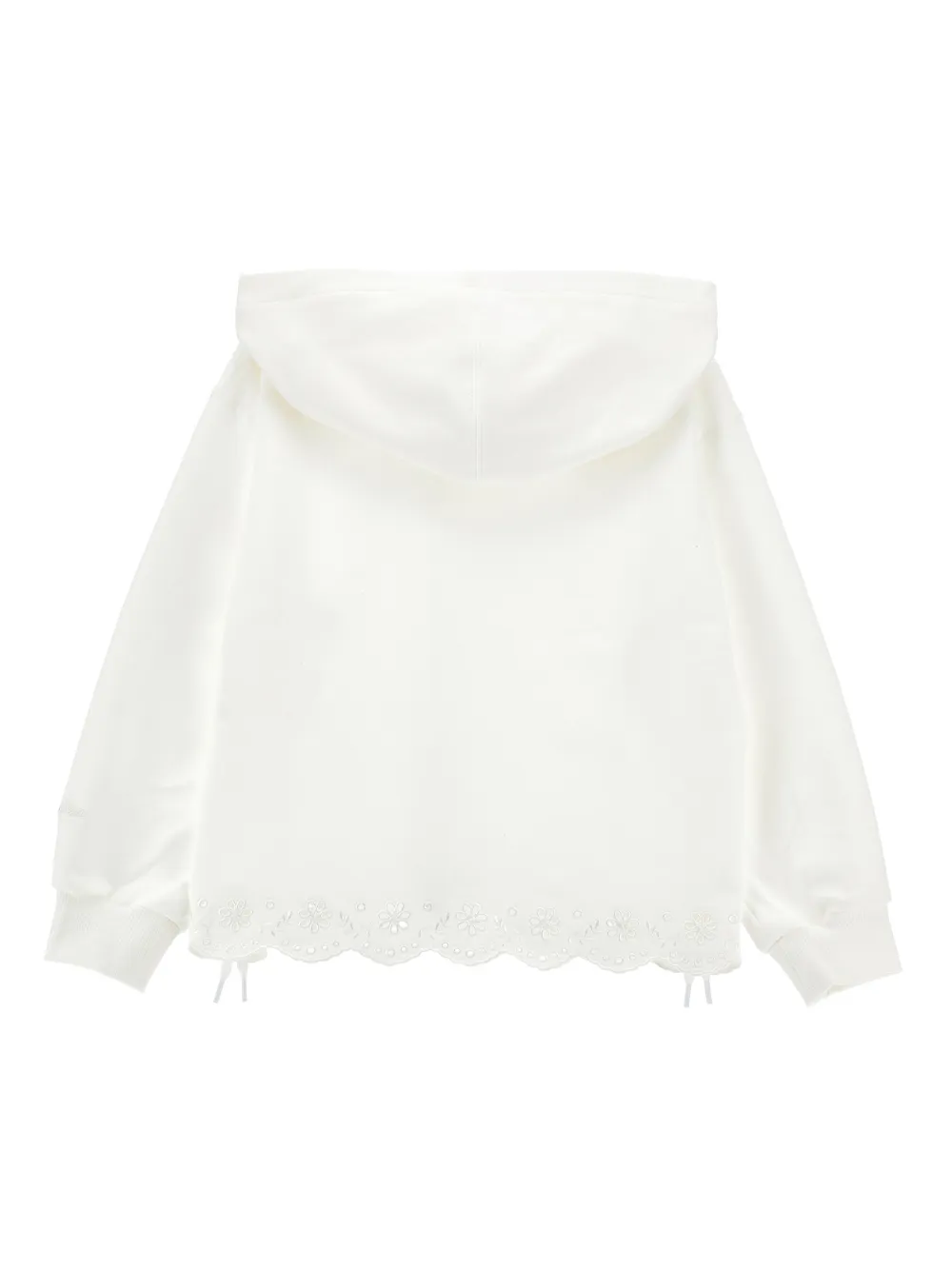 Monnalisa Top met capuchon en gewelfde zoom Wit