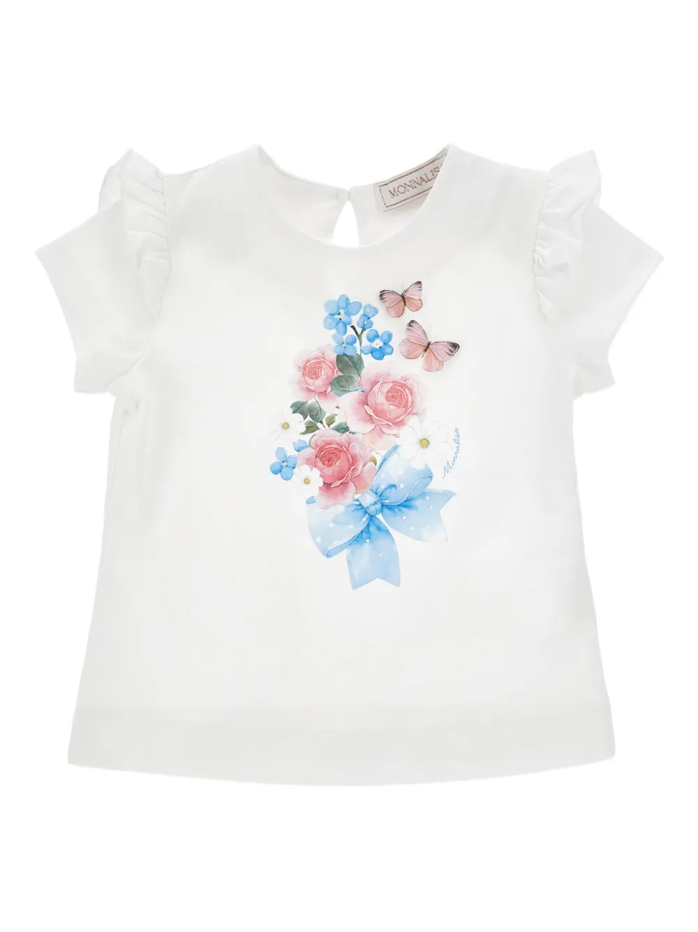 Monnalisa T-shirt a fiori - Bianco