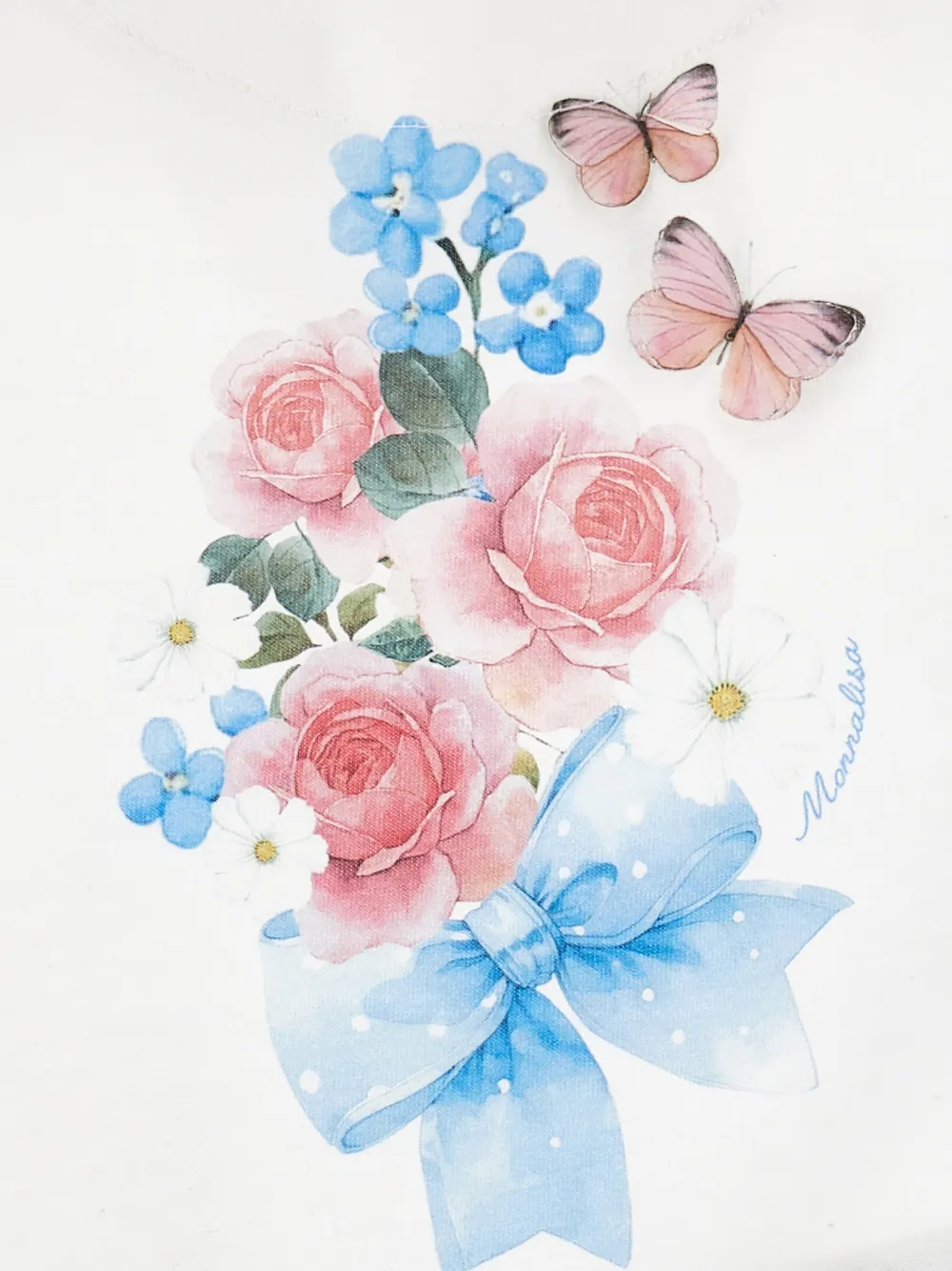 Monnalisa T-shirt met bloemenprint Wit