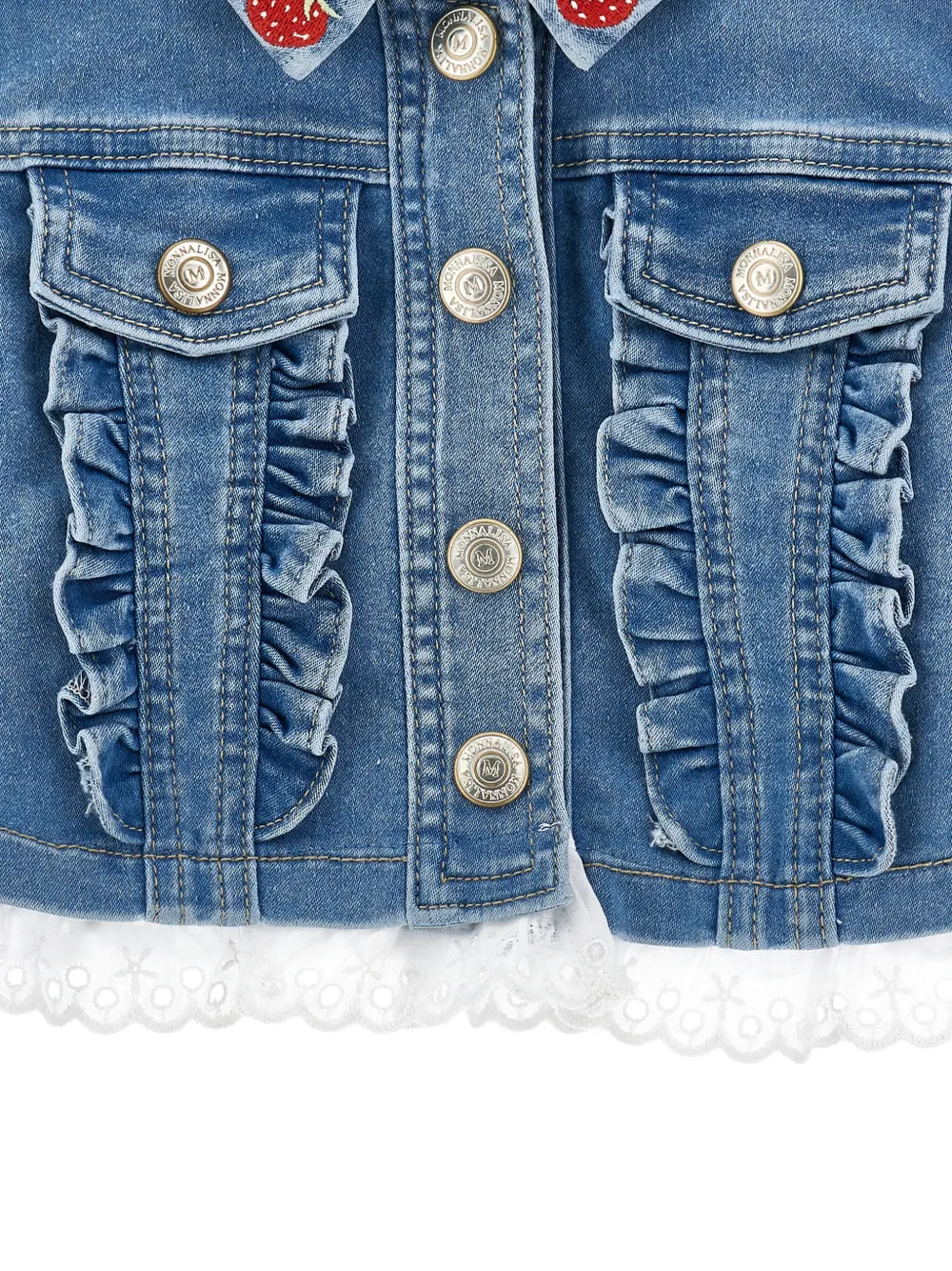 Monnalisa Jack met geborduurd logo Blauw