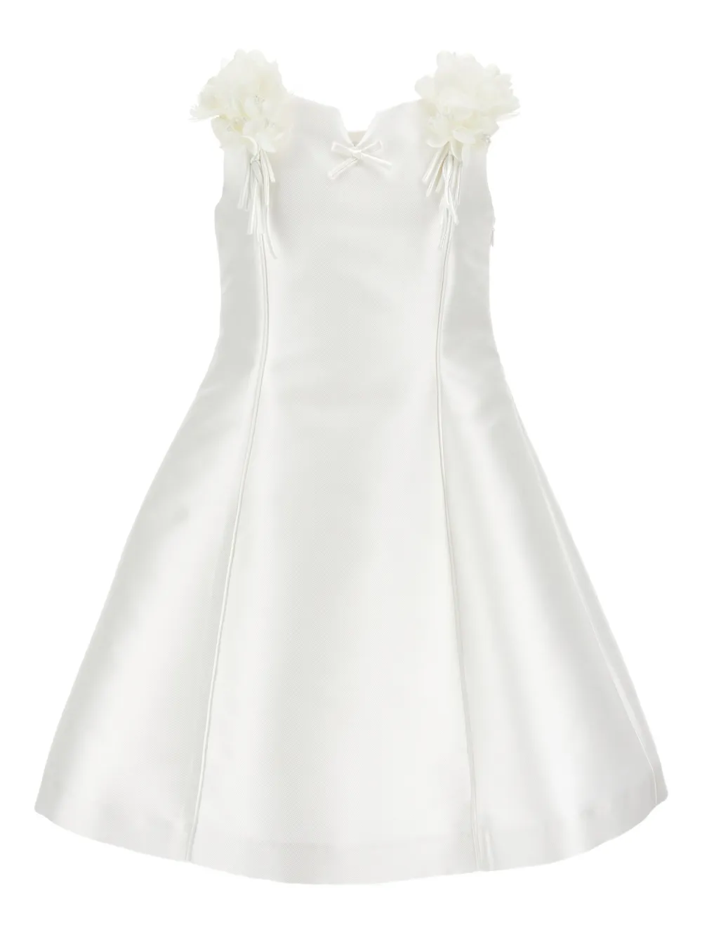 Monnalisa Abito con applicazione a fiori - Bianco