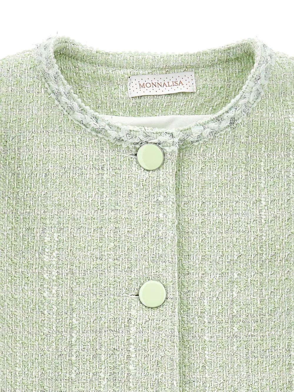 Monnalisa Tweed jack met knopen Groen