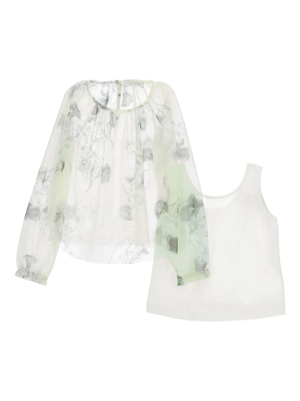 Monnalisa Blusa a fiori - Bianco