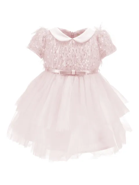 Monnalisa sequin collared dress