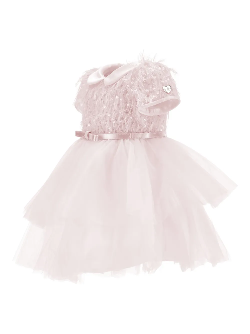  Monnalisa Sequin Collared Dress - Pink 