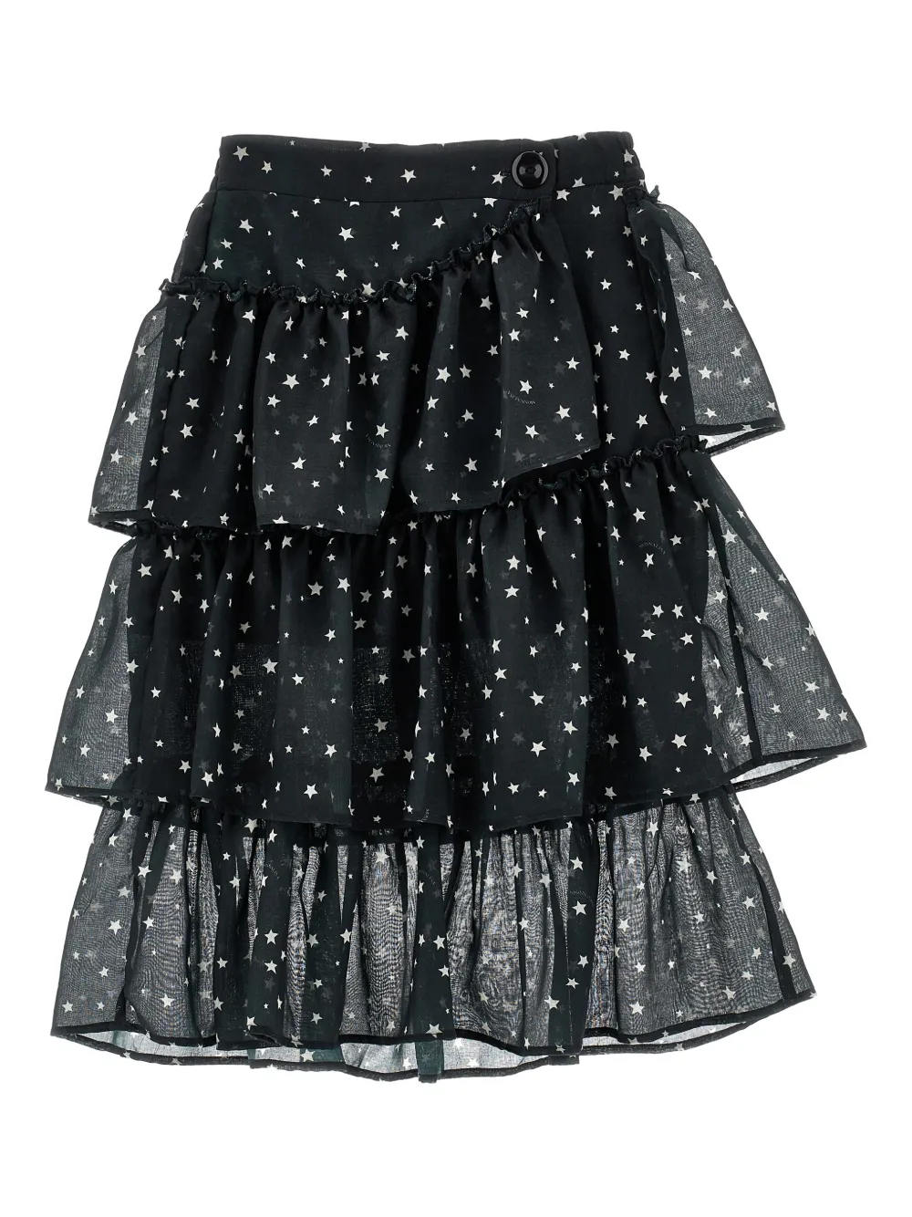 Monnalisa Gerüschter Rock mit Sternmotiv - Schwarz