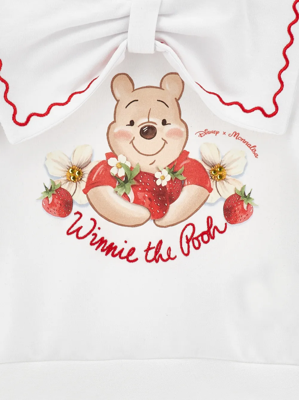 Winnie-Print Bow-Embellishment Sweatshirt