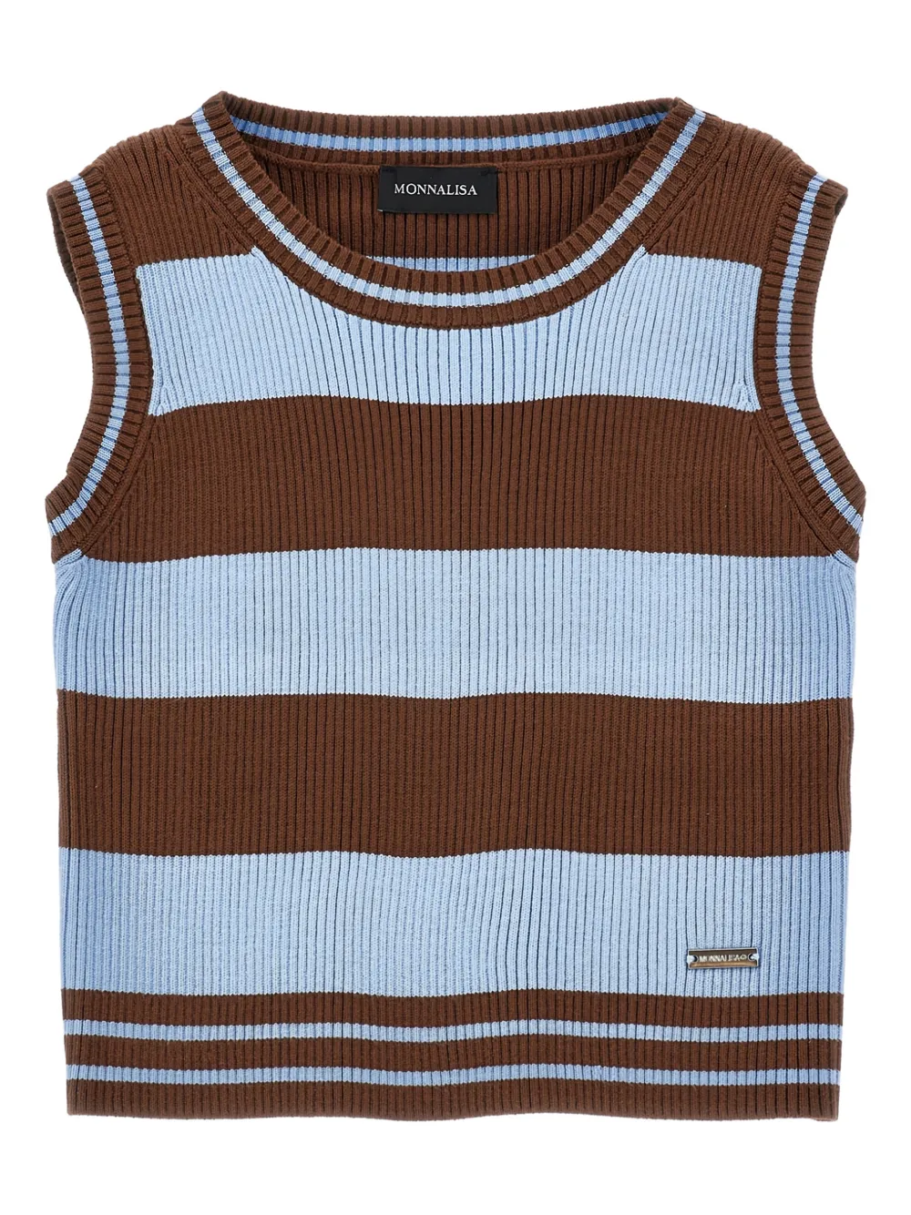Monnalisa ストライプ リブトップ