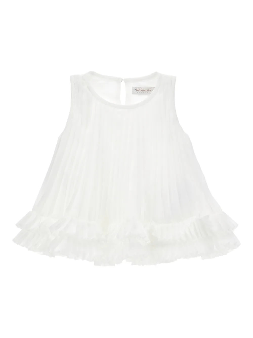 Monnalisa Top plissettato con ruches - Bianco