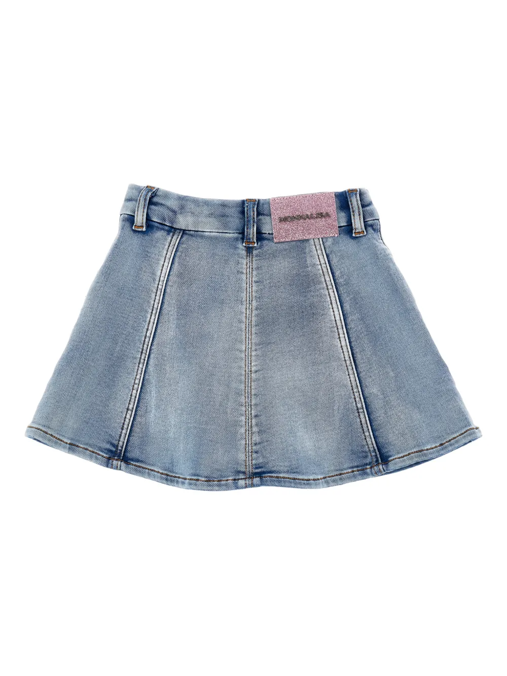 Monnalisa Rok met geborduurde bloemen Blauw