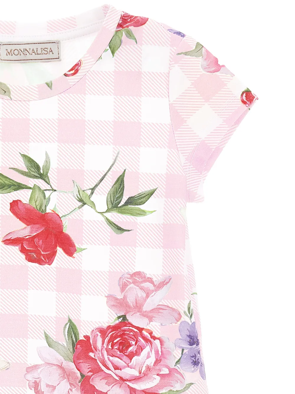 Monnalisa Geruite jurk Roze