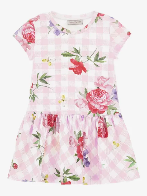Monnalisa vestido midi con cuadros estampados
