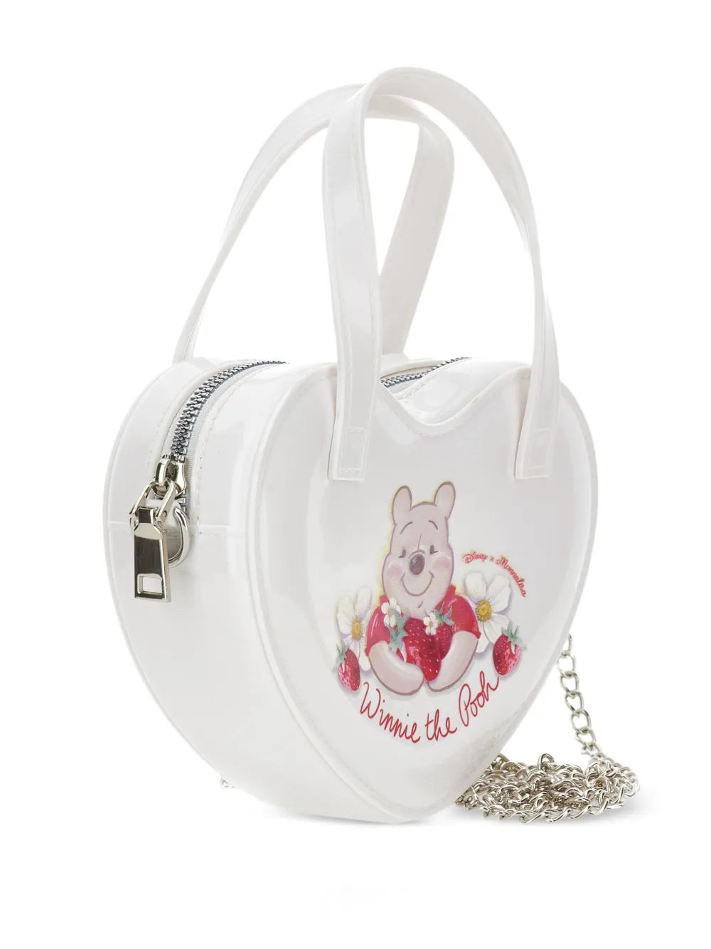  Monnalisa Heart-shape Print Top Handle Bag - White 