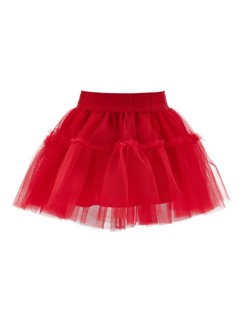 Monnalisa ruffled logo-waistband skirt