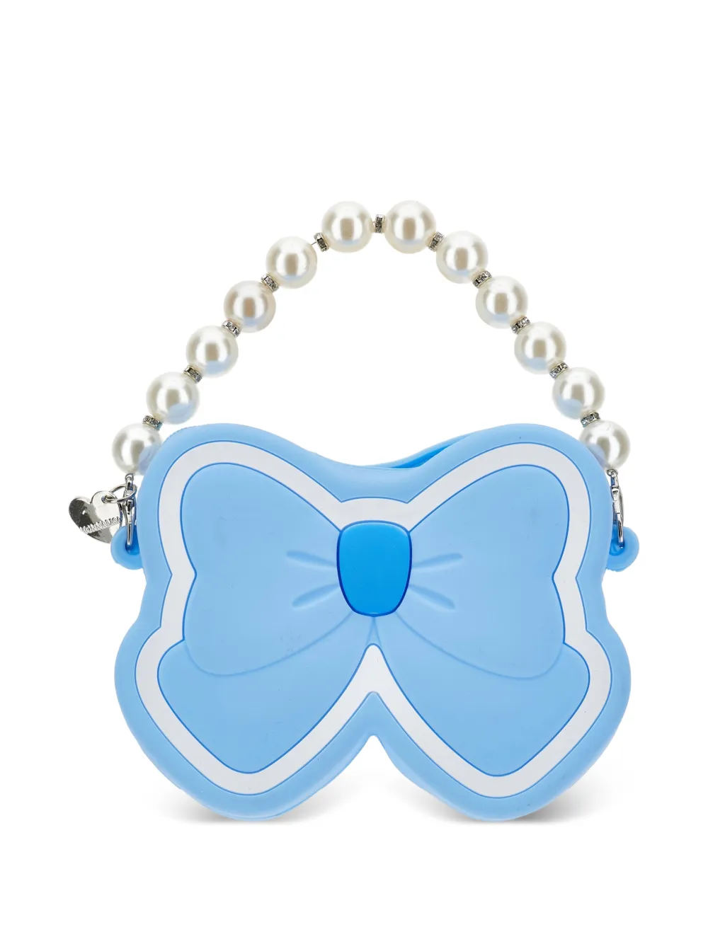  Monnalisa Bow-shape Pearl Handle Bag - Blue 