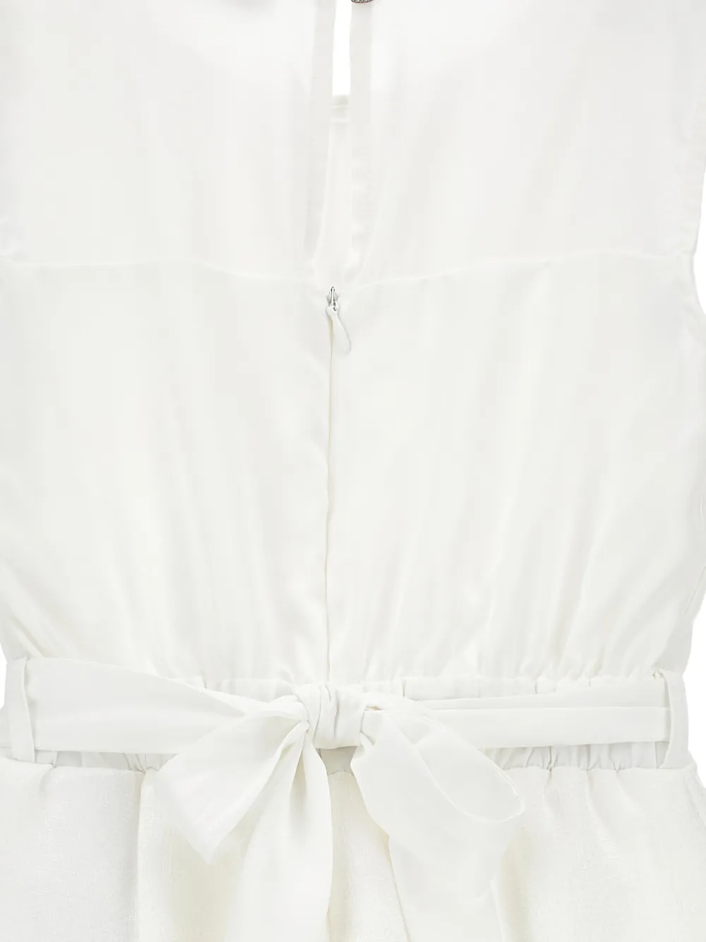  Monnalisa Ruffled Belted Jumpsuit - White 